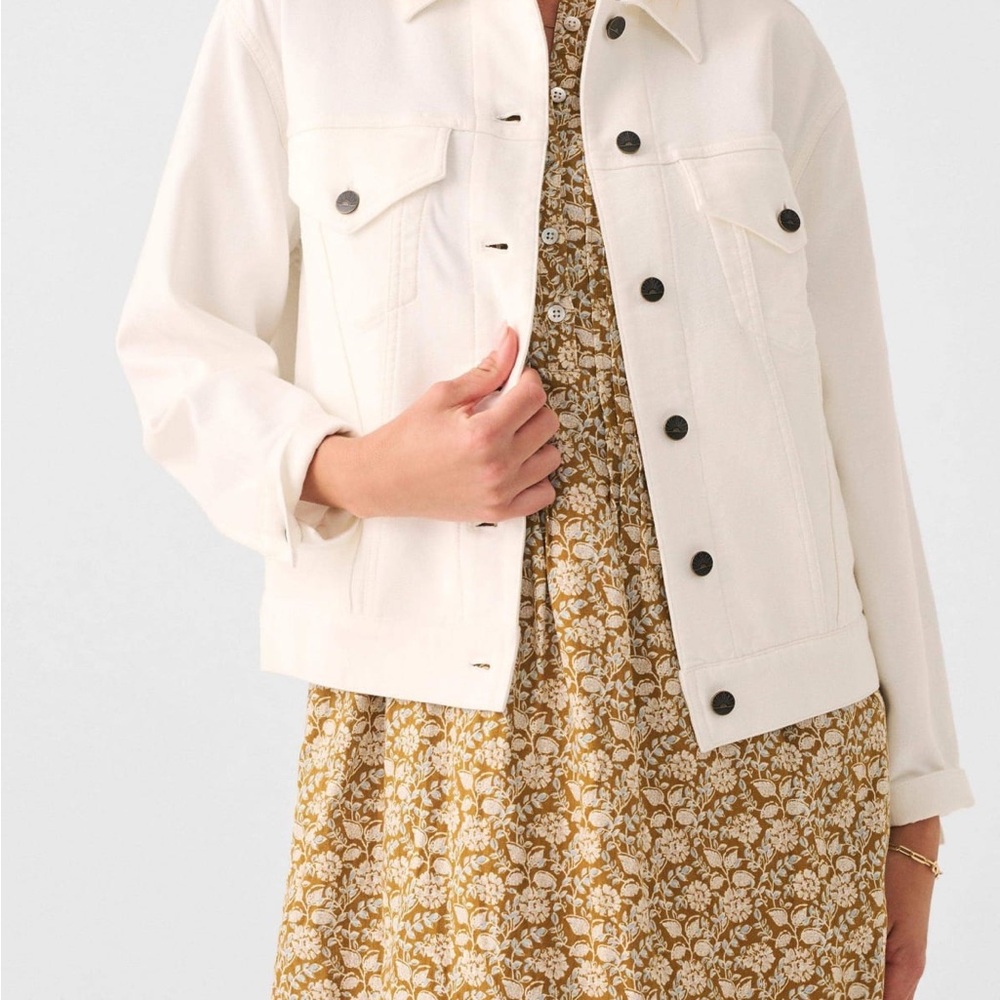 Faherty  Women's White Denim Jacket - Picture 2 of 13